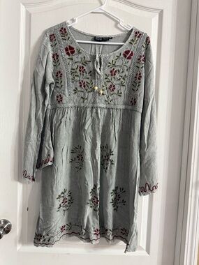 Amandas Collection Women’s Embroidered Boho Dress Sz M. AP-142